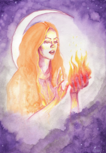 My watercolour tribute to Brigid, Imbolc 2021